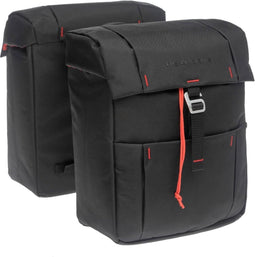 New Looxs Vigo Double Atran AVS - Dubbele Fietstas - Geschikt voor Elektrische Fietsen - Fietstas met Modern Design - 37 Liter - Zwart