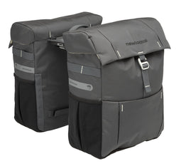 New Looxs Vigo Double - Dubbele Fietstas - Geschikt voor Electrische Fietsen - Ingebouwde MIK adapter - Afneembare Fietstas met Modern Design - 37 Liter - Grijs