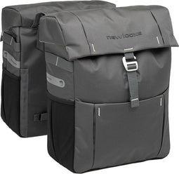 New Looxs Vigo Double - Dubbele Fietstas - Geschikt voor Elektrische Fietsen - Waterdicht Polyester en Modern Design - 37 Liter - Grijs