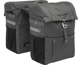 New Looxs Vigo Double Racktime - Dubbele Fietstas - Geschikt voor Elektrische Fietsen - Fietstas met Modern Design - 37 Liter - Grijs