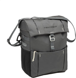 New Looxs Vigo Single - Enkele Fietstas - Waterdicht Polyester - Afneembare Fietstas - Met Extra Regenhoes en Schouderband - 18,5 Liter - Grijs
