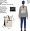 New Rebels Mart New York Beige 21L Rugtas Rolltop Waterafstotend Laptop 15.6