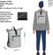 New Rebels Mart New York Lichtgrijs 21L Rugtas Rolltop Waterafstotend Laptop 15.6