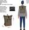 New Rebels Mart New York Olijf Groen 21L Rugtas Rolltop Waterafstotend Laptop 15.6
