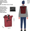 New Rebels Mart Waterafstotende Rolltop Laptop Rugzak - 15,6 inch - Bordeaux Rood