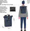 New Rebels Mart Waterafstotende Rolltop Laptop Rugzak - 15,6 inch - Donkerblauw