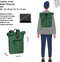 New Rebels Mart Waterafstotende Rolltop Laptop Rugzak - 15,6 inch - Groen
