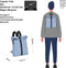 New Rebels Mart Waterafstotende Rolltop Rugzak - Medium - Licht Blauw
