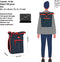 New Rebels Tim Waterproof Rolltop Rugzak Laptopvak 15,6'' Navy / Red