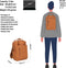 New Rebels Unisex Harper Miami Rugzak - 9L waterdichte rugzak met dubbele sluiting - 13 inch laptopvak - Waterafstotende ritssluiting - Gewatteerde riemen, ideaal voor werk & school - Cognac bruin