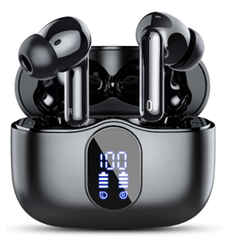 PrimeSound Sky Pro Draadloze Oordopjes - Active Noise Cancelling - LED Display - BT 5.3 - Zwart