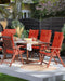 TOSCANA - Tuinstoel set van 6 - Donkerhout/Terracotta - Acaciahout