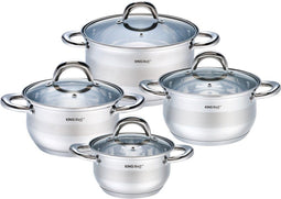 Kinghoff 1095 pannenset - 8 delig - RVS - Alle warmtebronnen