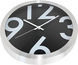 NeXtime Big Numbers - Klok - Rond - Aluminium - Ø35 cm - Zwart