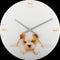 NeXtime Puppy - Klok - Rond - Glas - Ø43 cm - Wit/Bruin