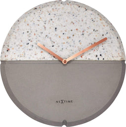 NeXtime- Stille Wandklok - 32cm -Concrete/Terrazzo -Grijs -'Conrazzo'