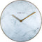 NeXtime - Stille Wandklok - 40 cm - Glas / Metaal - Wit - 'Marble'