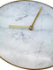 NeXtime - Stille Wandklok - 40 cm - Glas / Metaal - Wit - 'Marble'