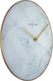 NeXtime - Stille Wandklok - 40 cm - Glas / Metaal - Wit - 'Marble'