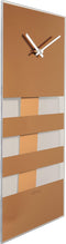 NeXtime - Wandklok - 19 x 38 cm - Glas - Koper - 'Bold Stripes'