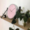 NeXtime- Wandklok- 34cm-Glas/Metaal- Romantisch Roze-Essential Silver