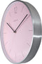 NeXtime- Wandklok- 34cm-Glas/Metaal- Romantisch Roze-Essential Silver