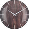 NeXtime - Wandklok - 35 cm - Bol Glas - Lichtbruin -'Edge Wood Dome'