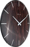 NeXtime - Wandklok - 35 cm - Bol Glas - Lichtbruin -'Edge Wood Dome'