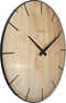 NeXtime - Wandklok - 35 cm - Bol Glas - Lichtbruin -'Edge Wood Dome'