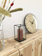 NeXtime - Wandklok - 35 cm - Bol Glas - Lichtbruin -'Edge Wood Dome'