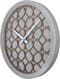 NeXtime - Wandklok - 39.5cm - Polyresin/Hout- Grijs - 'Concreto Love'