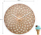 NeXtime - Wandklok - 50 cm - Hout/Stof - Beige - 'Sun Big'