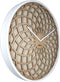 NeXtime - Wandklok - 50 cm - Hout/Stof - Beige - 'Sun Big'