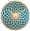 NeXtime - Wandklok - 50 cm - Hout/Stof - Turquoise - 'Sun Big'