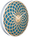 NeXtime - Wandklok - 50 cm - Hout/Stof - Turquoise - 'Sun Big'