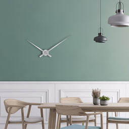 NeXtime - Wandklok- 85 cm- Aluminium- Zilver- 'Hands'