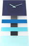 Nextime wandklok Bold Stripes glas - Kleur - Blauw