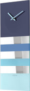 Nextime wandklok Bold Stripes glas - Kleur - Blauw