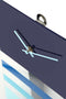 Nextime wandklok Bold Stripes glas - Kleur - Blauw