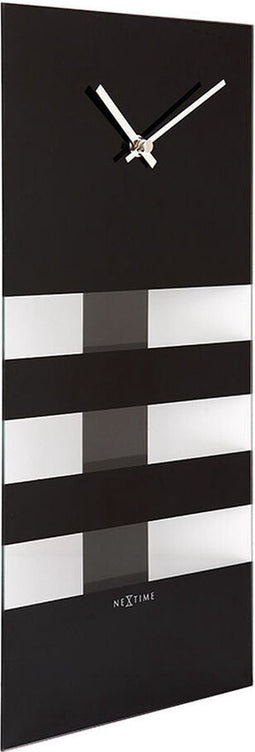 Nextime wandklok Bold Stripes glas - Kleur - Groen