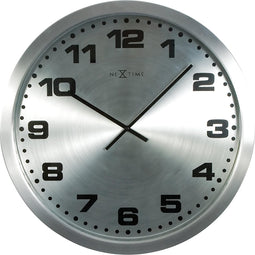 Nextime wandklok Mercure roestvrij staal - Formaat - S Kleur - Zwart