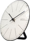NeXtime - Wandklok/Tafelklok- 20cm- Glas- Wit- 'Big Stripe Mini Dome'