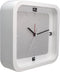 NeXtime - Wekker- 20 x 20 x 6 cm - Hout - Wit - 'Square Alarm'