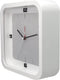 NeXtime - Wekker- 20 x 20 x 6 cm - Hout - Wit - 'Square Alarm'
