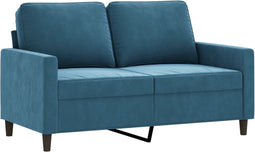 vidaXL - Tweezitsbank - 120 - cm - fluweel - blauw
