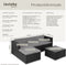 tectake® Wicker lounge - Tuinmeubelset - 5 elementen - Weerbestendig - Zwart