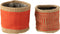 J-Line mand Rond + Band - jute - naturel/oranje - XS/S - 2 stuks
