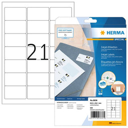 HERMA - Etiket herma 8838 63.5x38.1mm mat wit 525 stuks