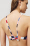 O'Neill Cali Mix Crop Bikini Top - Dunne verstelbare schouderbandjes - Panterprint - Rood met blauw