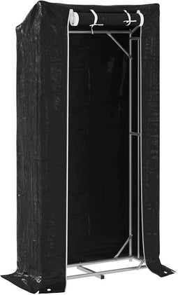 vidaXL - Haardhoutrek - met - regenhoes - 100x40x200 - cm - gegalvaniseerd - staal